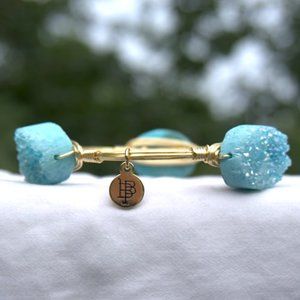 Bourbon & Bowties | Teal Crystal Chunky Bangle